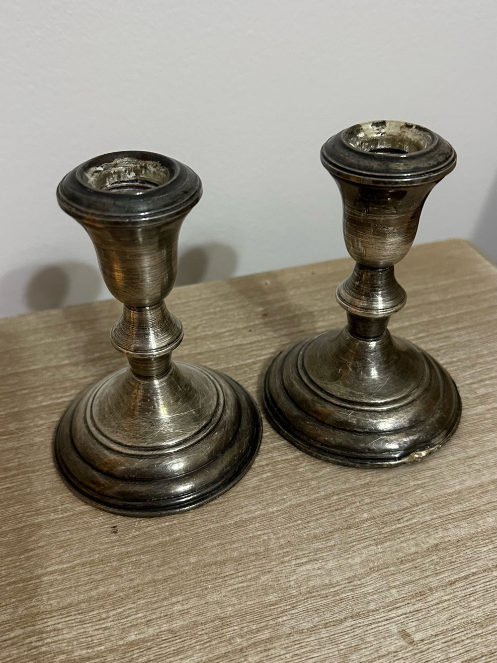 Reed & Barton Sterling Silver Pair of Candle Holders 4.5”